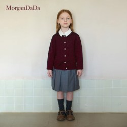 MorganDaDa儿童可机洗100%美丽诺羊毛男女童针织开衫毛衣外套26