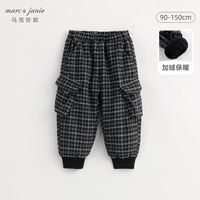百亿补贴：marc & janie Marc&Janie 马克珍妮 冬装新款 男童黑白格纹单面呢束脚裤长裤 232030