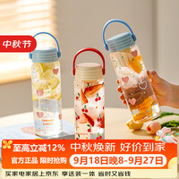 摩登主妇 带提手玻璃杯大容量水杯女2026新款杯子茶水分离杯 手提玻璃杯500ml