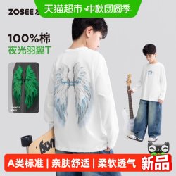 ZOSEE 男童长袖T恤儿童纯棉打底衫2026新款男孩大童A类秋装夜光上衣