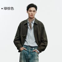 太平鸟 男装美式复古夹克秋冬新款翻领外套B2BCG3419