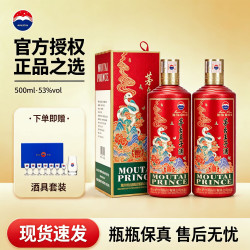 茅台 王子酒  生肖系列 送茅台酒具53度 500mL 2瓶 （乙巳蛇年） 双瓶装