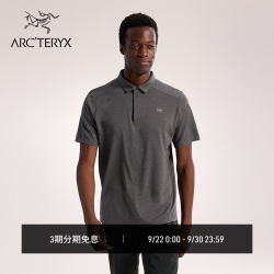 始祖鸟 CORMAC POLO SS 轻量 男子 短袖POLO衫 BLACK HEATHER/黑灰色 XL