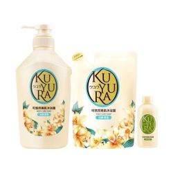 可悠然 美肌沐浴露450ml+400ml替换装+和风茶庭90ml