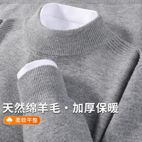 雪中飞 绵羊毛加厚保暖男士半高领毛衣纯色百搭休闲舒适长袖上衣