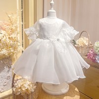 妞宝 女宝宝周岁公主裙生日抓周礼服花童婚纱蓬蓬裙春夏新款高端连衣裙