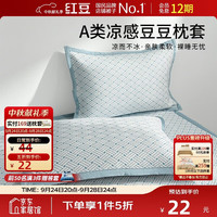 Hodo A类印花夏凉冰丝枕套一对装 家用枕芯套夏天凉感枕头套48*74cm蓝