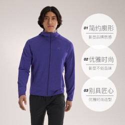 始祖鸟 ARC‘TERYX/始祖鸟男士短款抓绒衫红色/紫色长袖外套