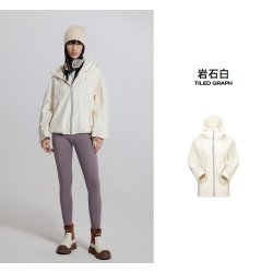美特斯邦威 外套女26秋季新款户外防泼水肌理感连帽宽