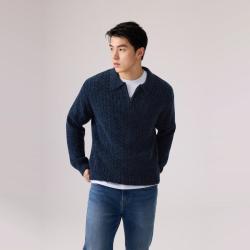 Levi's 李维斯26年秋季新款男士复古学院风宽松休闲绞花POLO针织衫