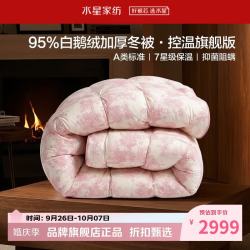 水星家纺 A类抑菌阻螨95%白鹅绒冬被芯防钻绒秋冬羽绒被子 95%白鹅绒加厚冬被150×210cm
