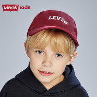 Levi's 儿童鸭舌帽牛仔中性帽男童女童秋季百搭遮阳帽子 梅洛红