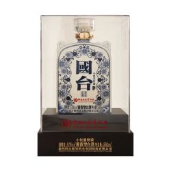 国台 景德镇双耳青花瓷53度 酱香型白酒 500mL （2瓶送礼袋）