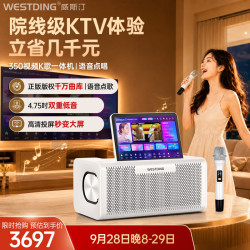 威斯汀 350 家庭ktv音响k歌一体机点歌机折叠显示屏 歌词音响+K歌双麦+双重低音+蓝牙音箱一步到位室内款