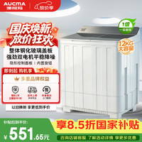 澳柯玛 12kg公斤半自动老式双桶双缸洗衣机 一级能效宿舍家用大容量AP120F01SP