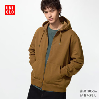 优衣库 486119 连帽拉链运动开衫 浅褐色 XL 男装卫衣