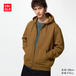 优衣库 486119 连帽拉链运动开衫 浅褐色 XL 男装卫衣
