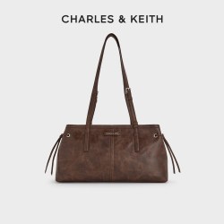CHARLES & KEITH [包店专享]CHARLES&KEITH复古CK2-20782673仿油蜡皮绳结腋下包