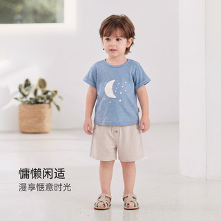 Babylove 竹节棉 挪威蓝 110cm 儿童短袖T恤