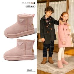 百丽 冬季男女童短靴大棉保暖靴子儿童雪地靴棉靴