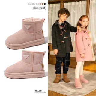 百丽 冬季男女童短靴大棉保暖靴子儿童雪地靴棉靴