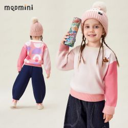 马骑顿 MINI童装儿童针织衫春秋款男童提花绣章套头毛衫洋气女童毛衣