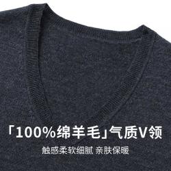 Esprit 100%绵羊毛秋冬时尚休闲基础百搭V领羊毛衫女