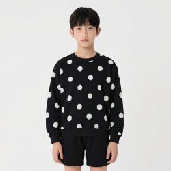 ZARA 米白色波点装饰内部薄绒儿童卫衣