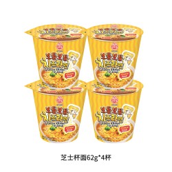 OTTOGI 韩国进口不倒翁方便面芝士拉面杯面(油炸方便面)62g*4杯夜宵泡面