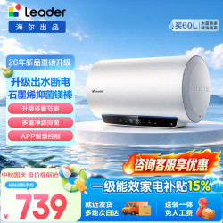 海尔 热水器电热水器60升 金刚无缝胆 镁棒免更换 一级能效 家用储水式2200W速热WIFI智联上门
