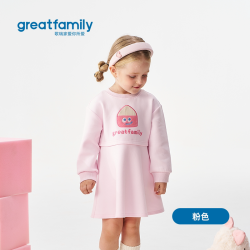 歌瑞家 女童糖果色连衣裙2026春款柔软舒适甜美卫衣裙防风可爱裙子