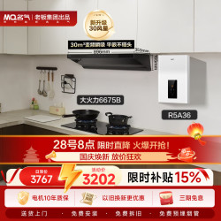 名气 顶侧一体30大吸力超薄平嵌抽吸排油烟机搭R5A3