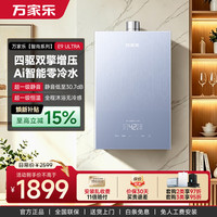 万家乐 燃气热水器双伺服恒温三擎增压一级节能气电双断10级抗风防冻全域智控E9 16L