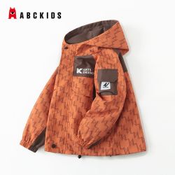 ABCKIDS ABC KIDS儿童外套男童冲锋衣春秋款户外休闲夹克连帽中大童上衣帅