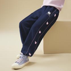 Hello Kitty 女童秋季休闲卫裤2024洋气中大童装运动跑步轻柔氧气裤子