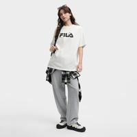 FILA 运动休闲T恤男女同款简约舒适百搭柔软宽松针织短袖衫