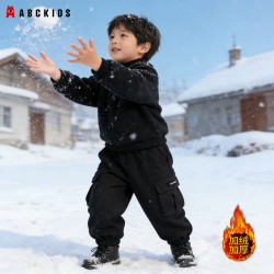ABCKIDS 童装男童加绒裤子2026秋冬装儿童冬季工装裤