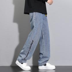 d&x 男式牛仔裤春秋季潮牌时尚百搭青少年街头休闲宽松直筒牛仔长裤