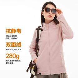 骆驼 抓绒衣女户外早秋保暖打底衫立领加绒抓绒内胆外套