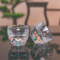 玺宴 「买一送一」玺宴水晶高档玻璃水晶主人杯高端喝茶茶碗茶具