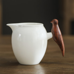 德化白瓷公道杯高档家用茶具中式纯白陶瓷创意茶道大号茶海大容量