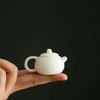 轩睿 把把壶轻奢功夫指尖茶壶白瓷小陶瓷袖珍迷你指尖壶家用茶道配件泡