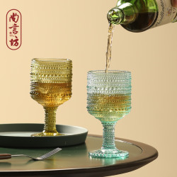 尚言坊 家用北欧复古玻璃杯高脚杯摆件杯子Ins简约咖啡杯奶茶饮品