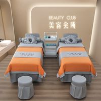 美容床罩四件套美容院高档轻奢按摩床单罩洗头疗床套四季通用带洞