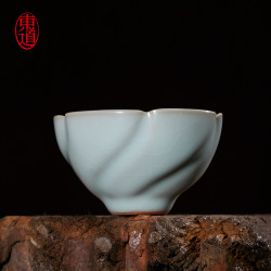 东道 正宗东道汝窑陶瓷梅花杯茶具（天青）手工主人杯茶杯品茗杯高档
