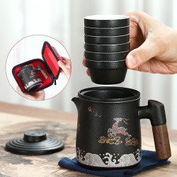 一壶六杯便携旅行茶具快客杯高档陶瓷户外喝泡茶家用器具功夫茶杯