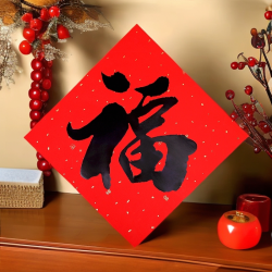 不带背胶洒金烫黑字2026马年新款高档福字门贴春节