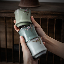 璆鸣 当代官窑高档冰裂纹茶杯汝窑陶瓷茶具单杯杯茶杯子主人杯