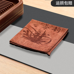 功夫茶茶配件家用吸水茶巾茶刮天然竹制茶夹黑檀木养壶笔高档简约