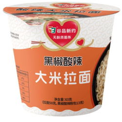 谷品新约 即食泡面拉面大米小米豚骨黑椒酸辣非油炸无麸质方便面